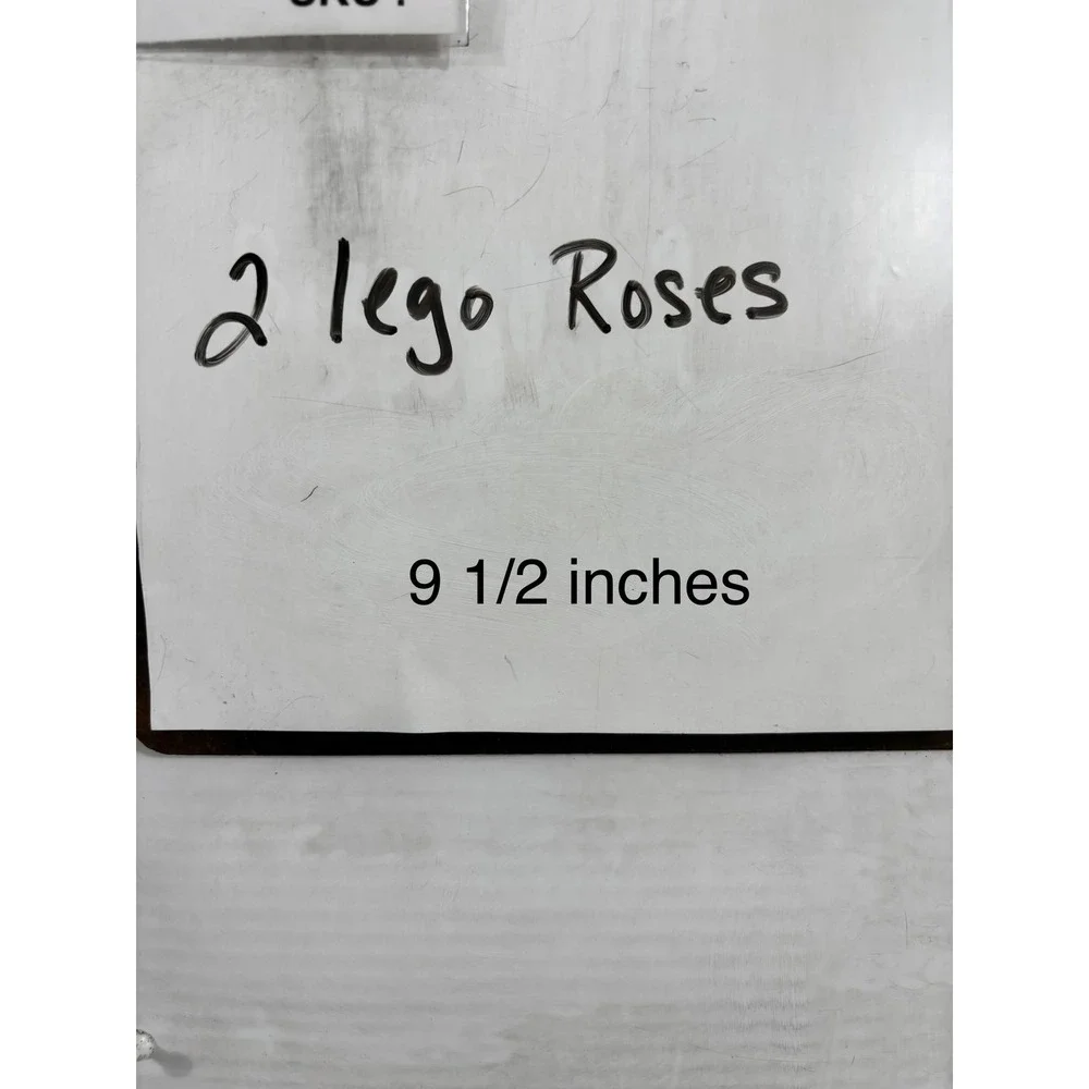 2 Lego Red‎ Roses Flower Building Blocks STEM Toy Display Decor 9.5 in